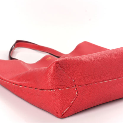 Hermes Taurillon Clemence Double Sens 36 Reversible Tote Rubis Bougainvillea 7 of 13
