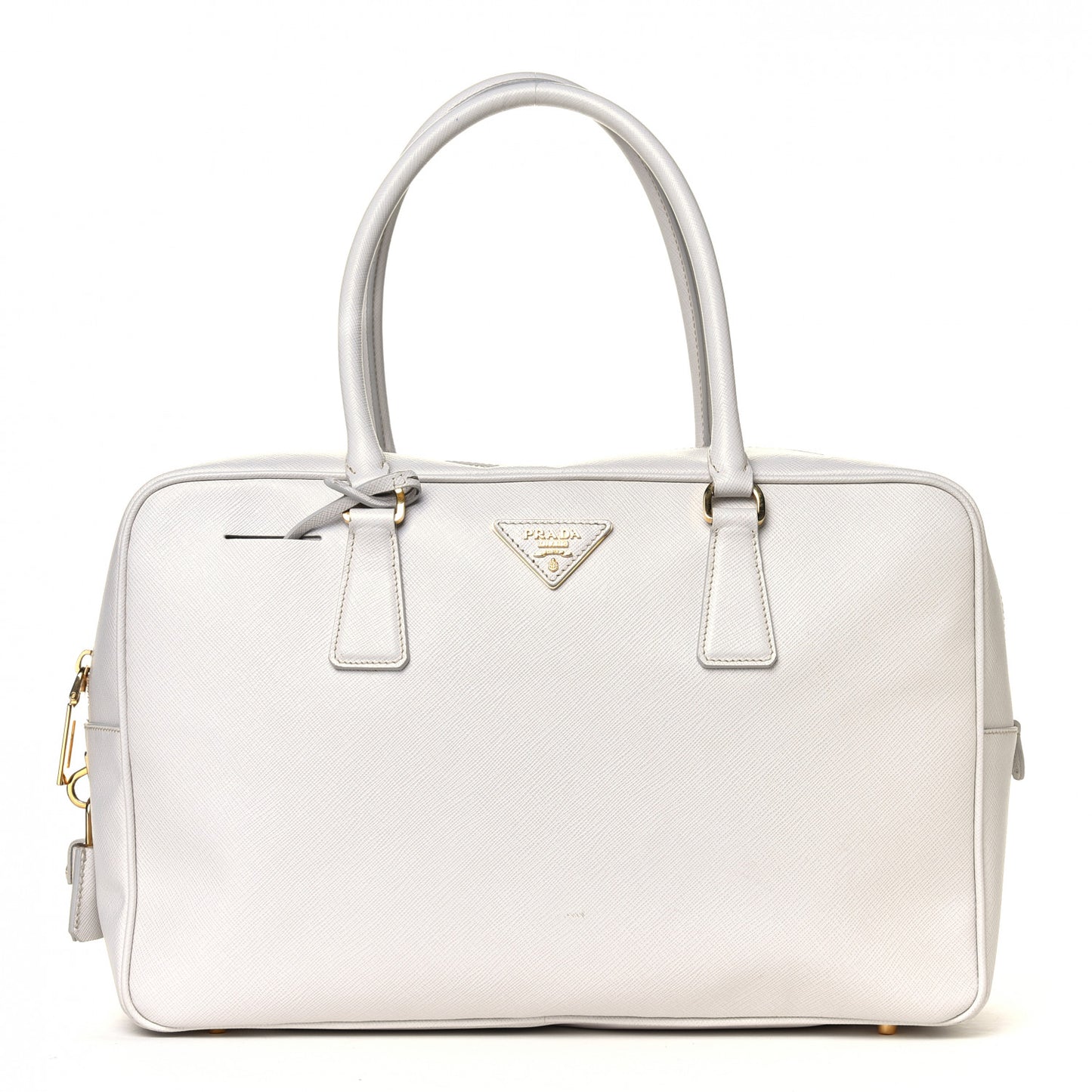 Saffiano Lux Bowler Talco White