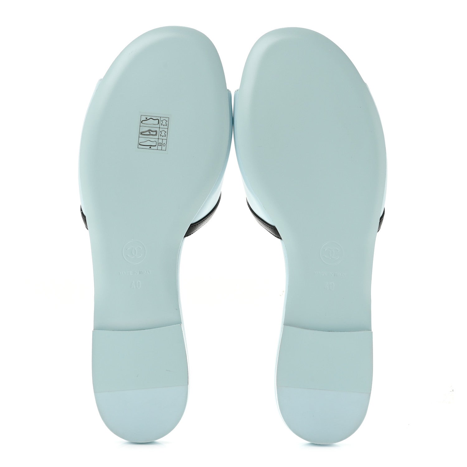 Chanel Lambskin CC Cutout Mules 40 Blue Black 6 of 10