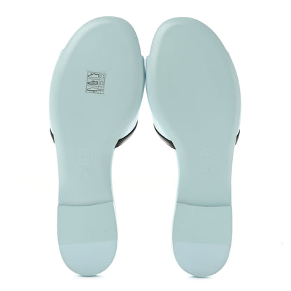 Chanel Lambskin CC Cutout Mules 40 Blue Black 6 of 10