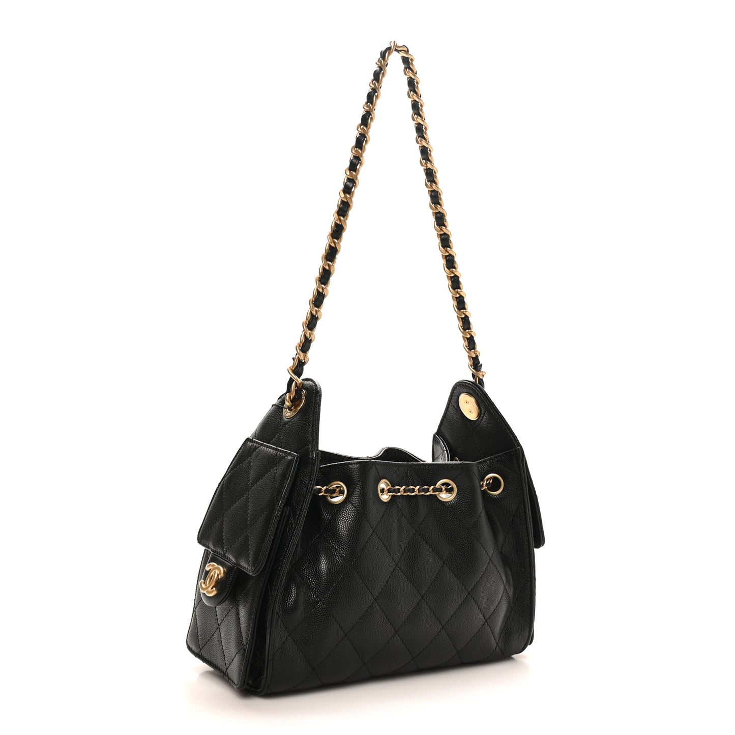 Caviar Quilted Mini Chanel 25 Handbag Black