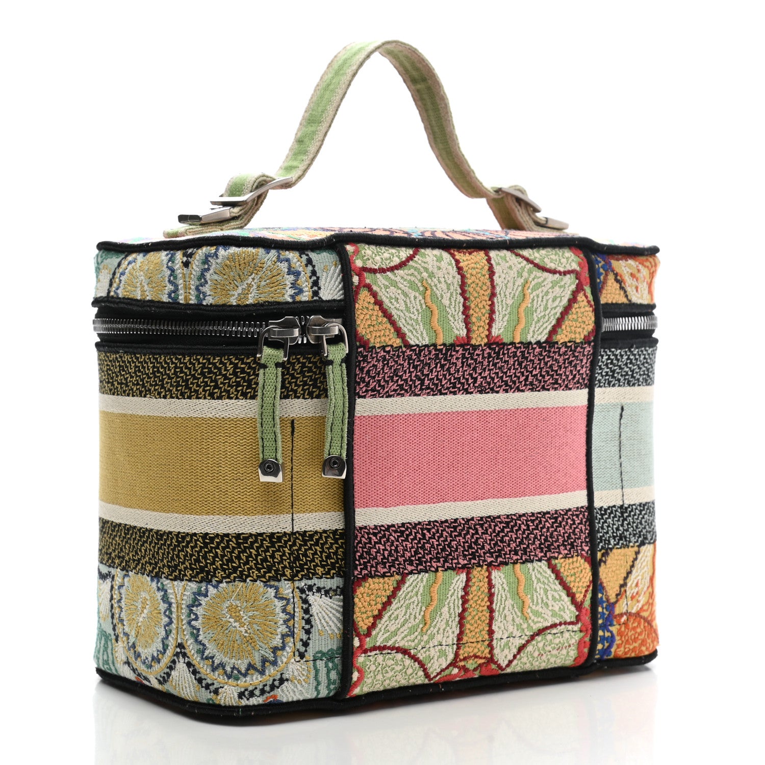 Christian Dior Canvas Embroidered Dior In Lights Diortravel Vanity Case Multicolor 3 of 7