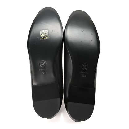 Chanel Lambskin Patent Cap Toe Ballerina Flats 39.5 Black 6 of 9