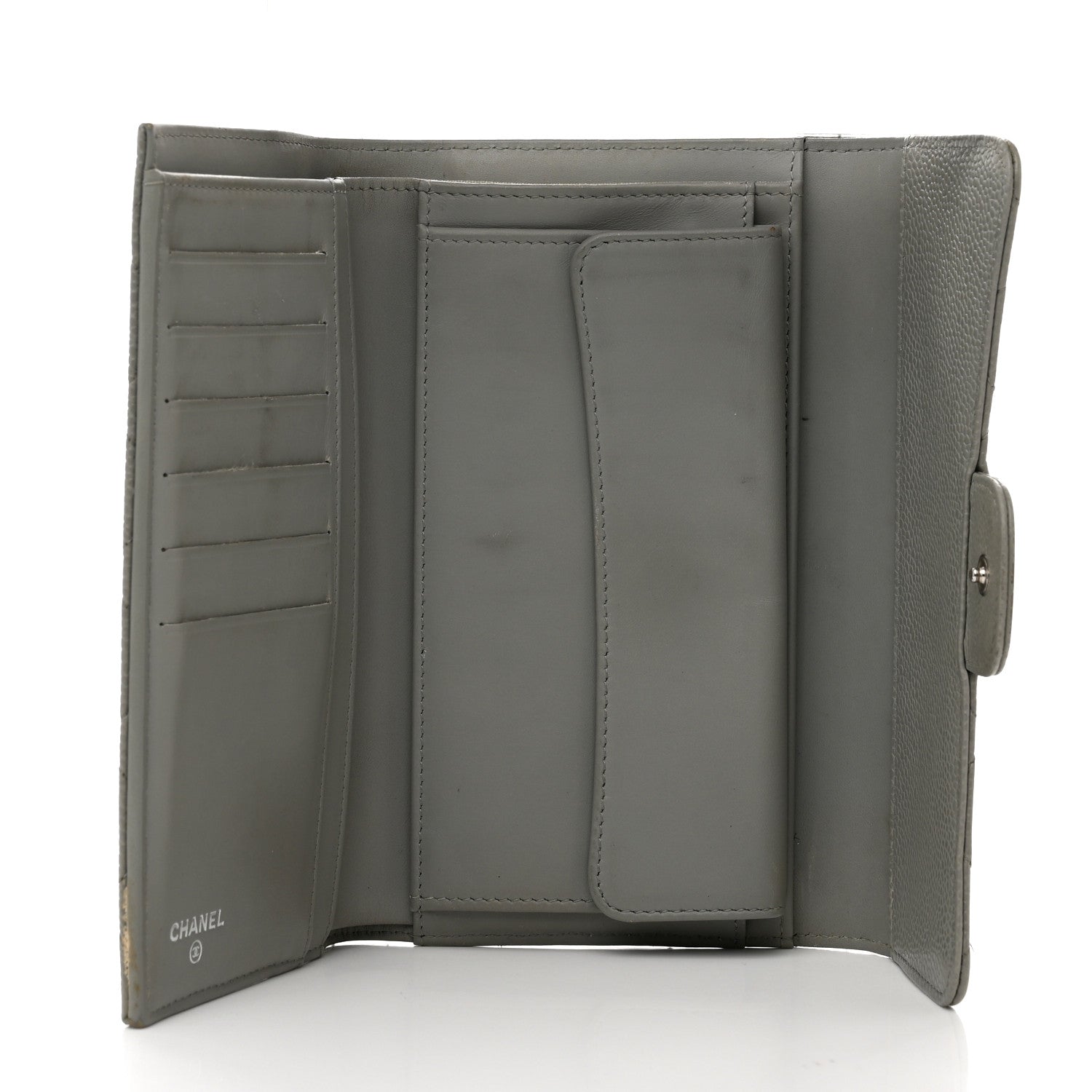 Chanel Caviar Quilted Large Flap Wallet Grey 5 of 10
