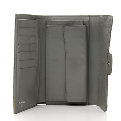 Chanel Caviar Quilted Large Flap Wallet Grey 5 of 10