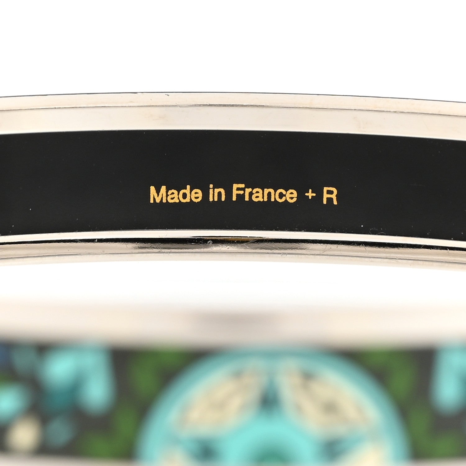 Hermes Enamel Printed Narrow Concours d'Etriers Bracelet 70 Foret 5 of 5