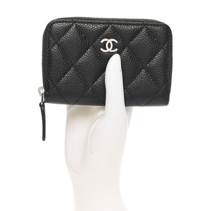 Chanel Caviar Quilted Zip Coin Purse Black 2 of 9