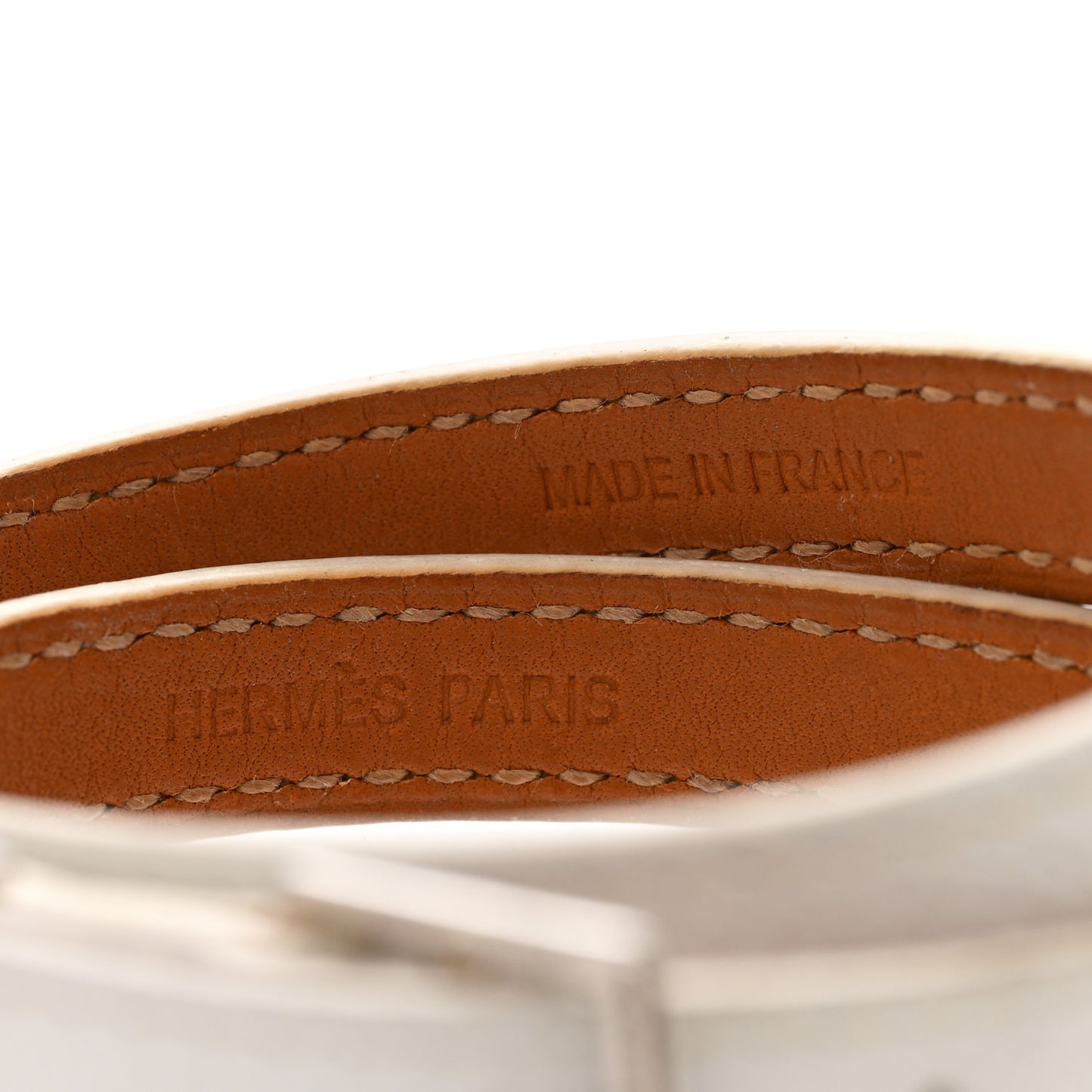 Epsom Cab Double Tour Bracelet S White