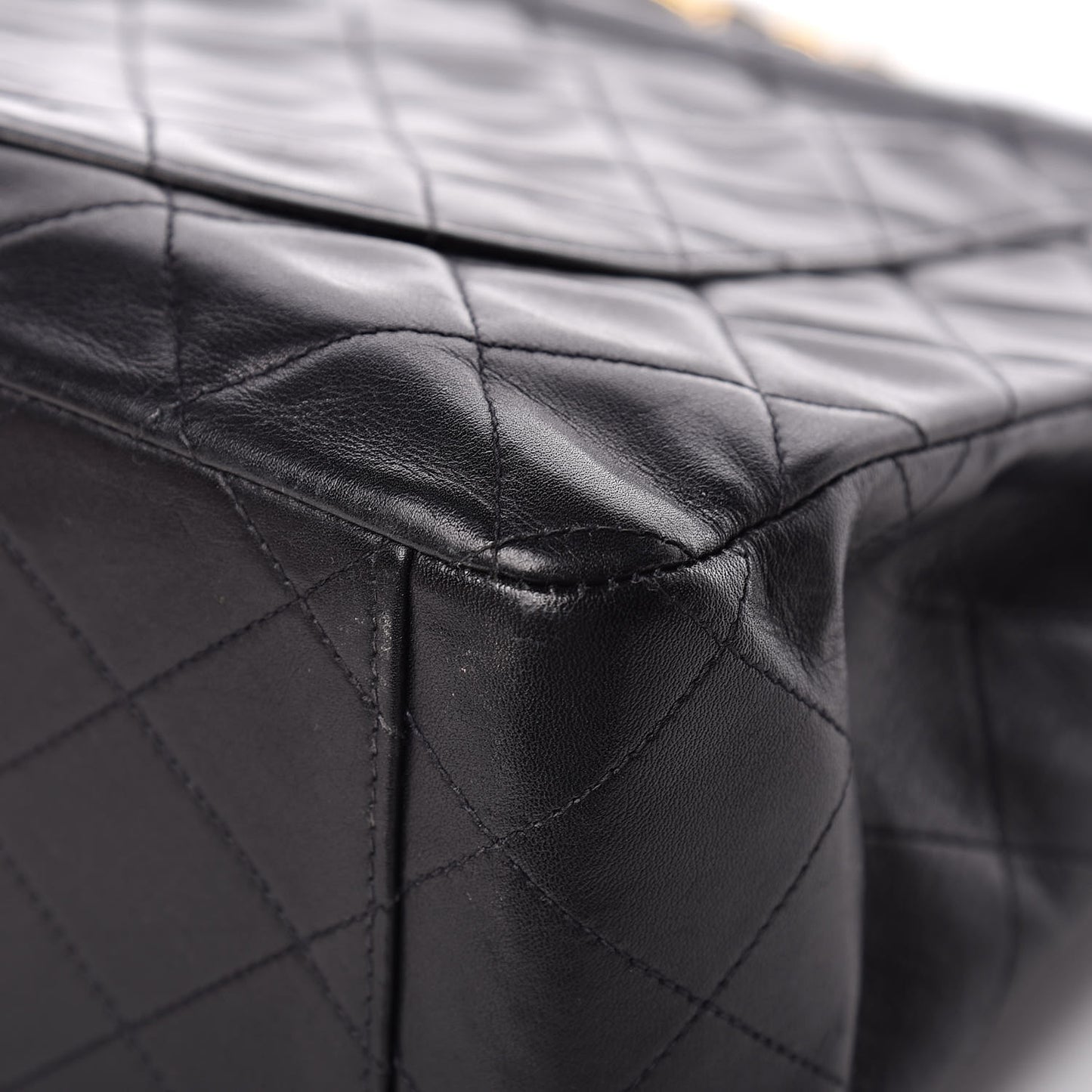 Lambskin Quilted XL Jumbo Single Flap Black