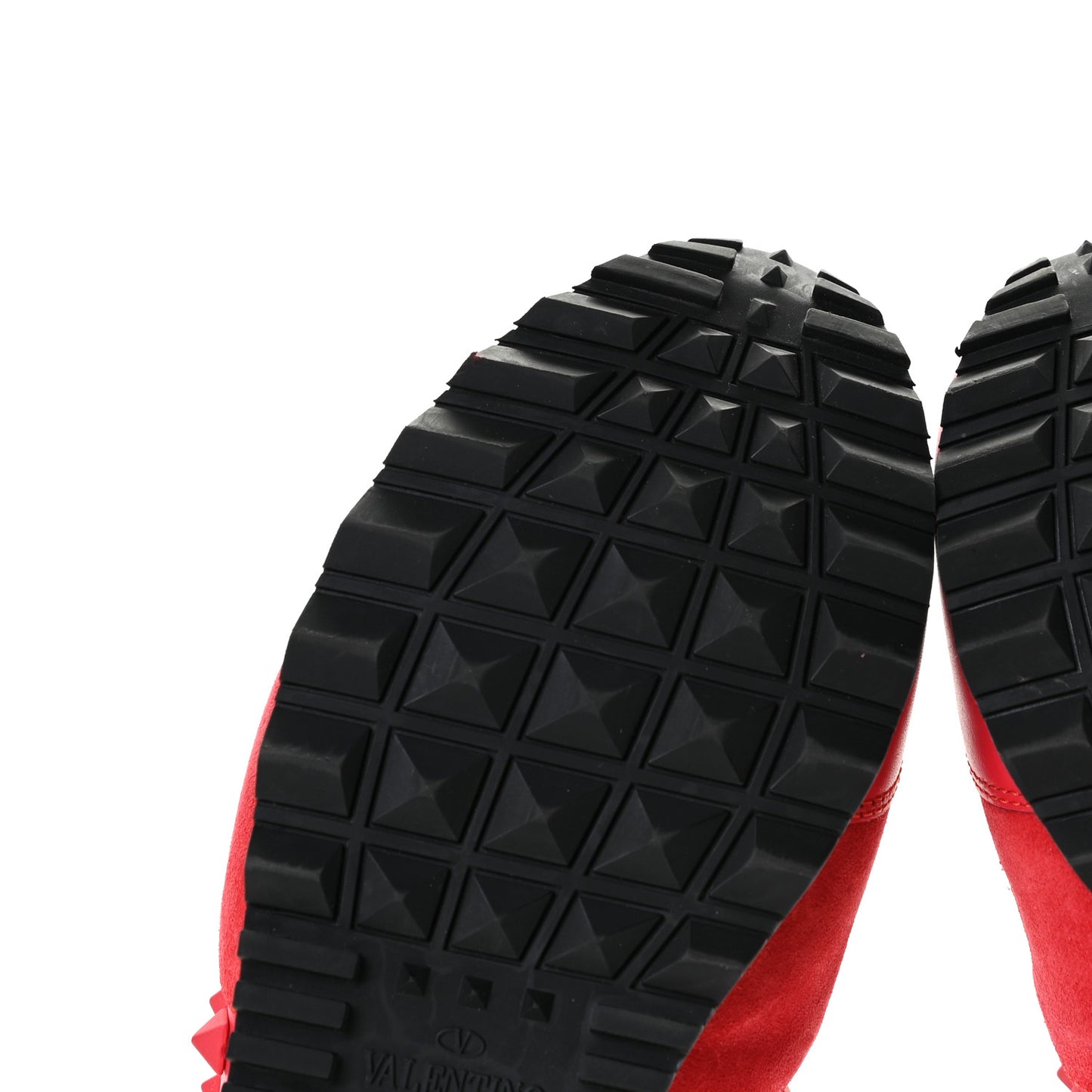 Calfskin Suede Rockstud Sneakers 35 Fragola