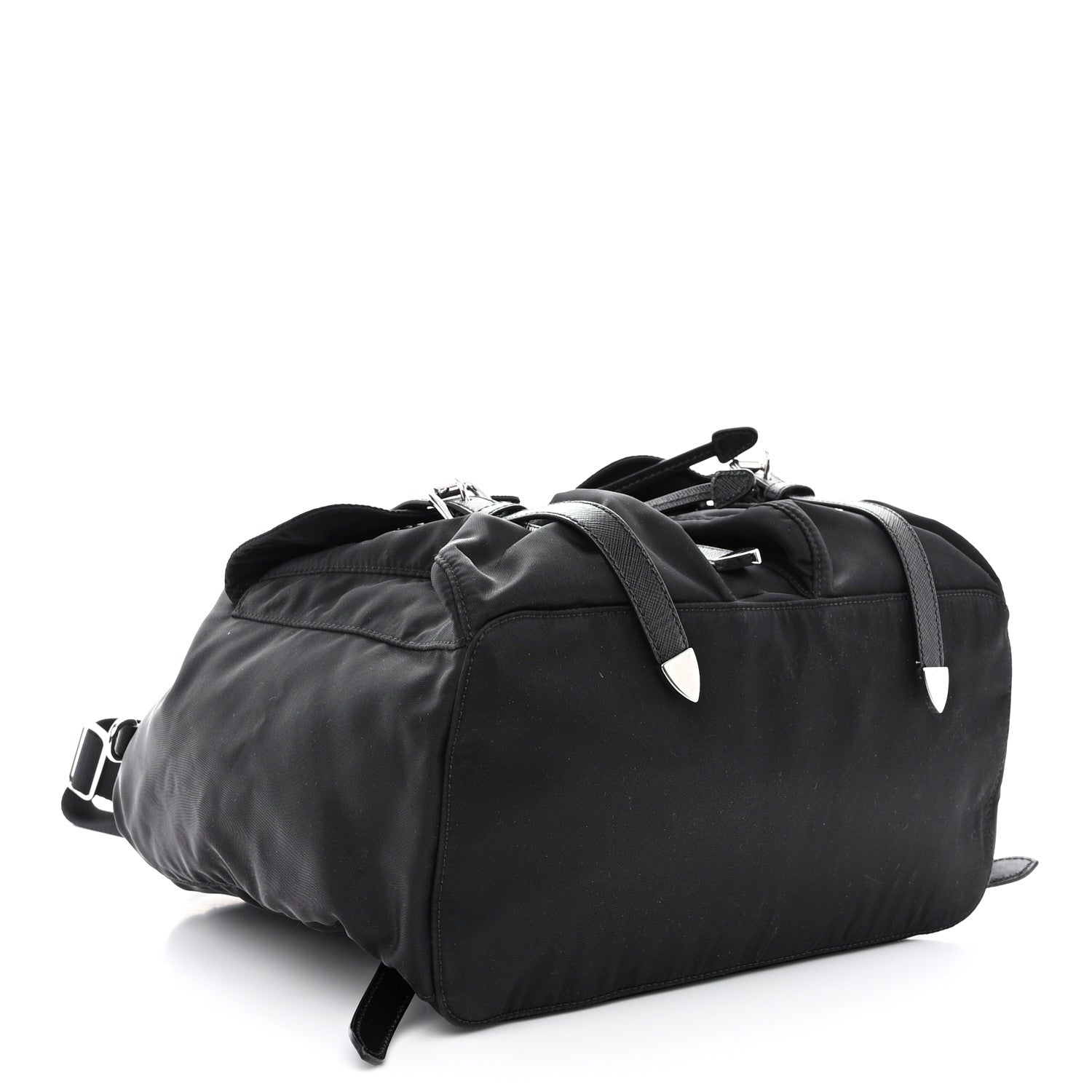 Prada Nylon Vela Saffiano Medium Backpack Black 4 of 12