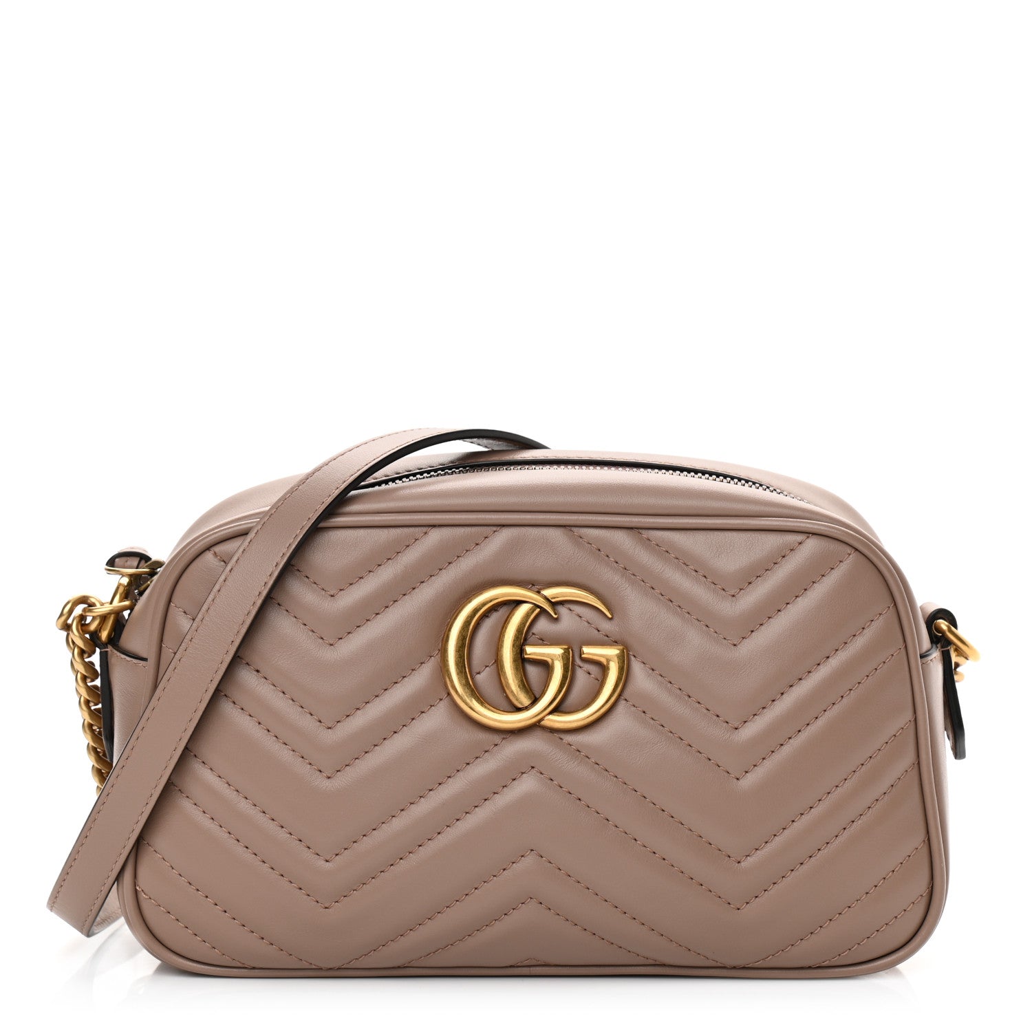 Gucci Calfskin Matelasse Small GG Marmont Chain Shoulder Bag Porcelain Rose 1 of 11