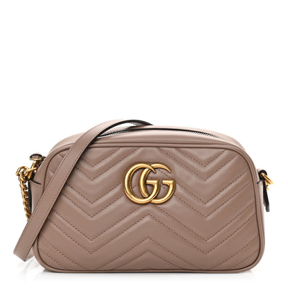 Gucci Calfskin Matelasse Small GG Marmont Chain Shoulder Bag Porcelain Rose 1 of 11