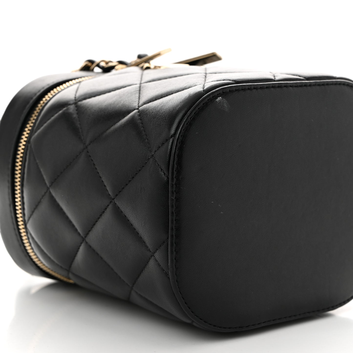Lambskin Quilted Trendy Vanity Case Black