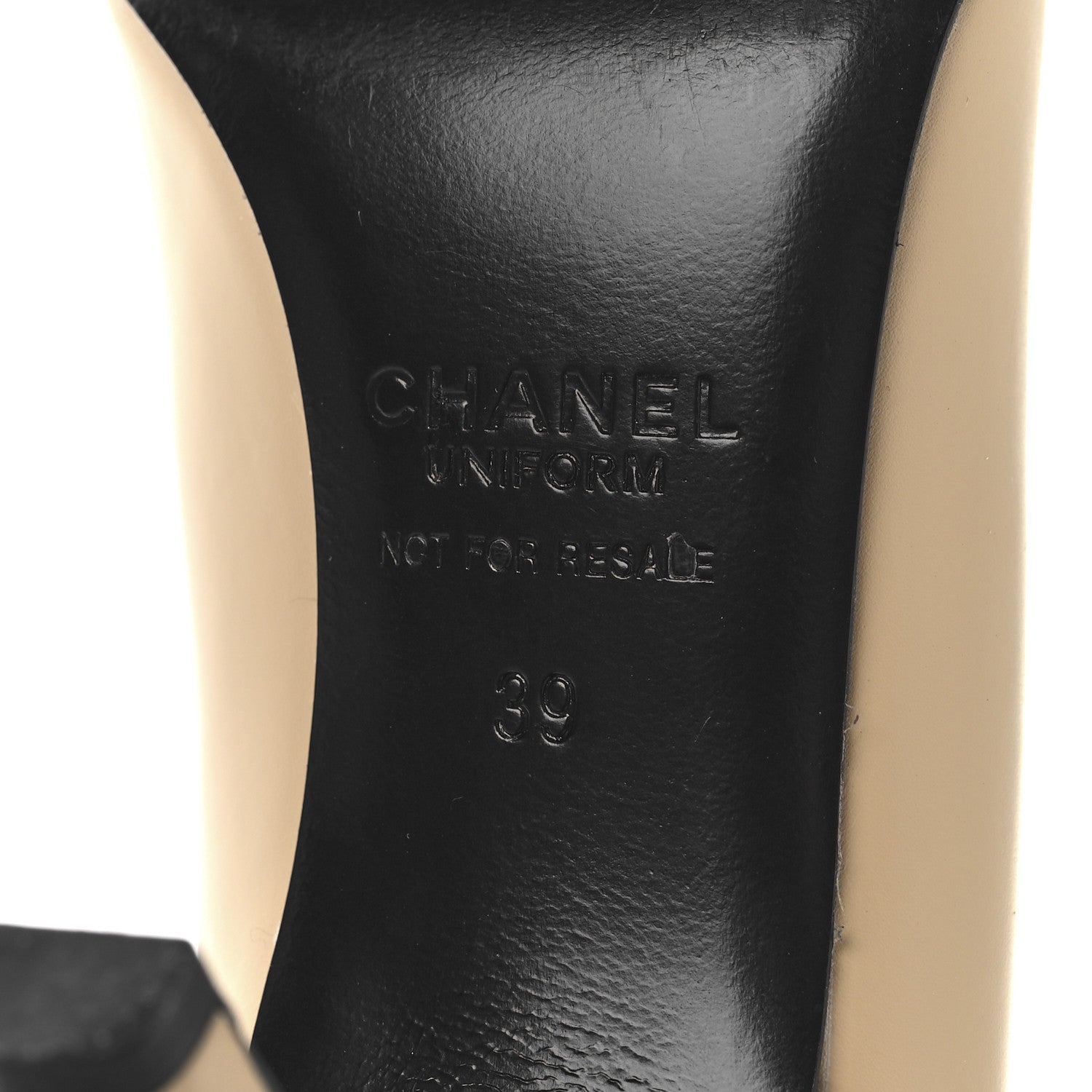 Chanel Lambskin Grosgrain Cap Toe CC Pumps 39 Beige Black 9 of 10