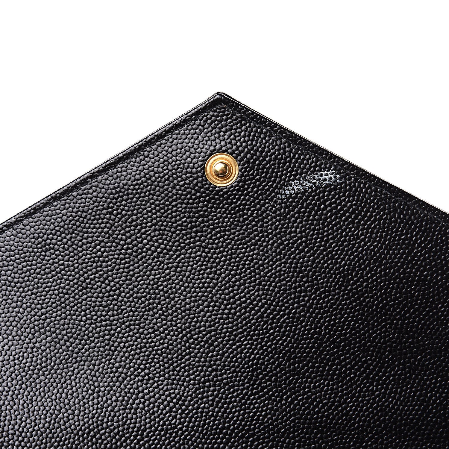 Saint Laurent Grain De Poudre Matelasse Chevron Monogram Chain Wallet Black 8 of 8
