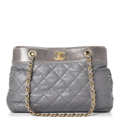 Chanel Calfskin Quilted Medium Soft Elegance Tote Grey 1 of 16