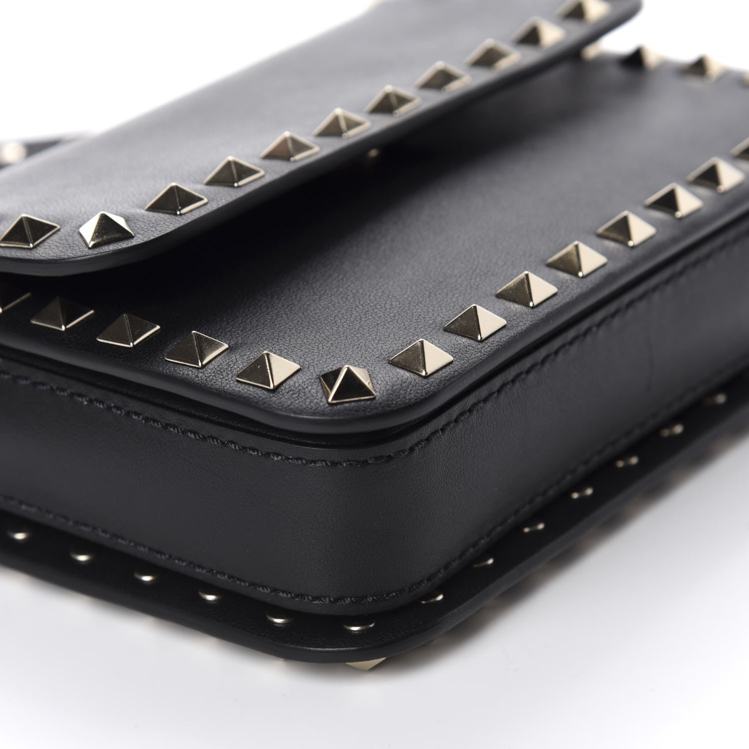 Valentino Garavani Vitello Rockstud Flap Crossbody Bag Black 6 of 9