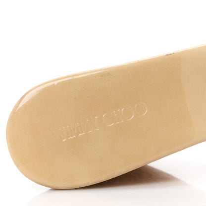 Jimmy Choo Patent Wedge Sandals 40.5 Nude 9 of 9