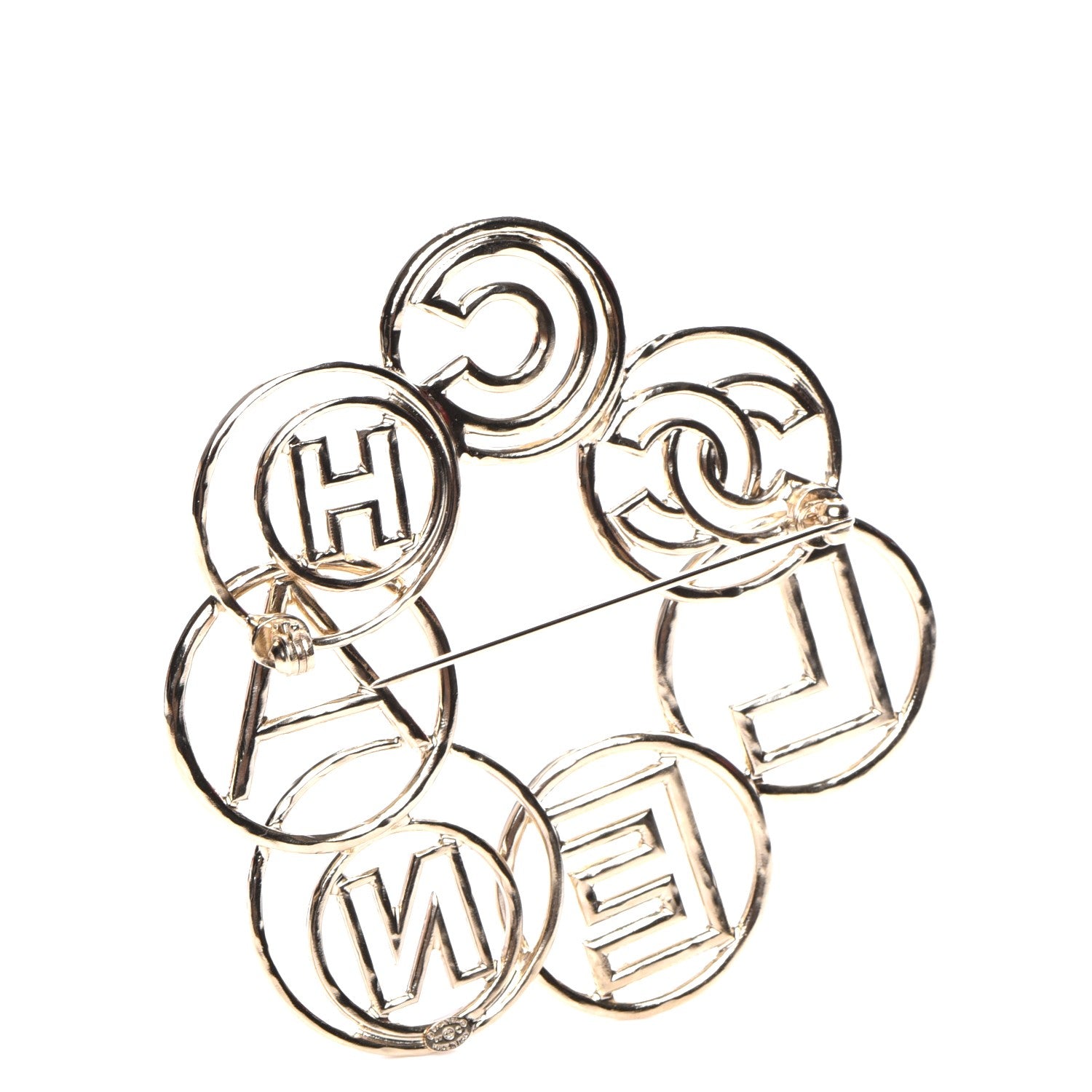 Chanel Hoop Cuba Logo Brooch Gold 3 of 5