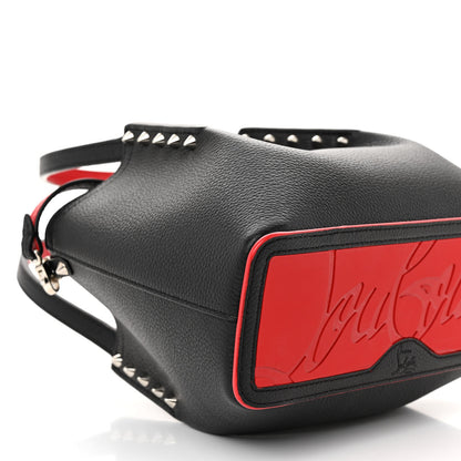 Christian Louboutin Calfskin Spiked Mini Cabarock Shopper Tote Black 7 of 8