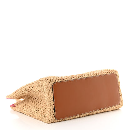 Louis Vuitton Raffia Calfskin Forte Del Marmi OnTheGo MM Natural Fuchsia 5 of 11