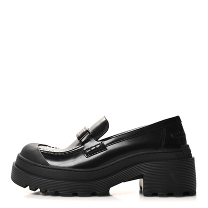 Christian Dior Brushed Calfskin Dior Code Lug Sole 15mm Loafers 36 Black 1 of 8
