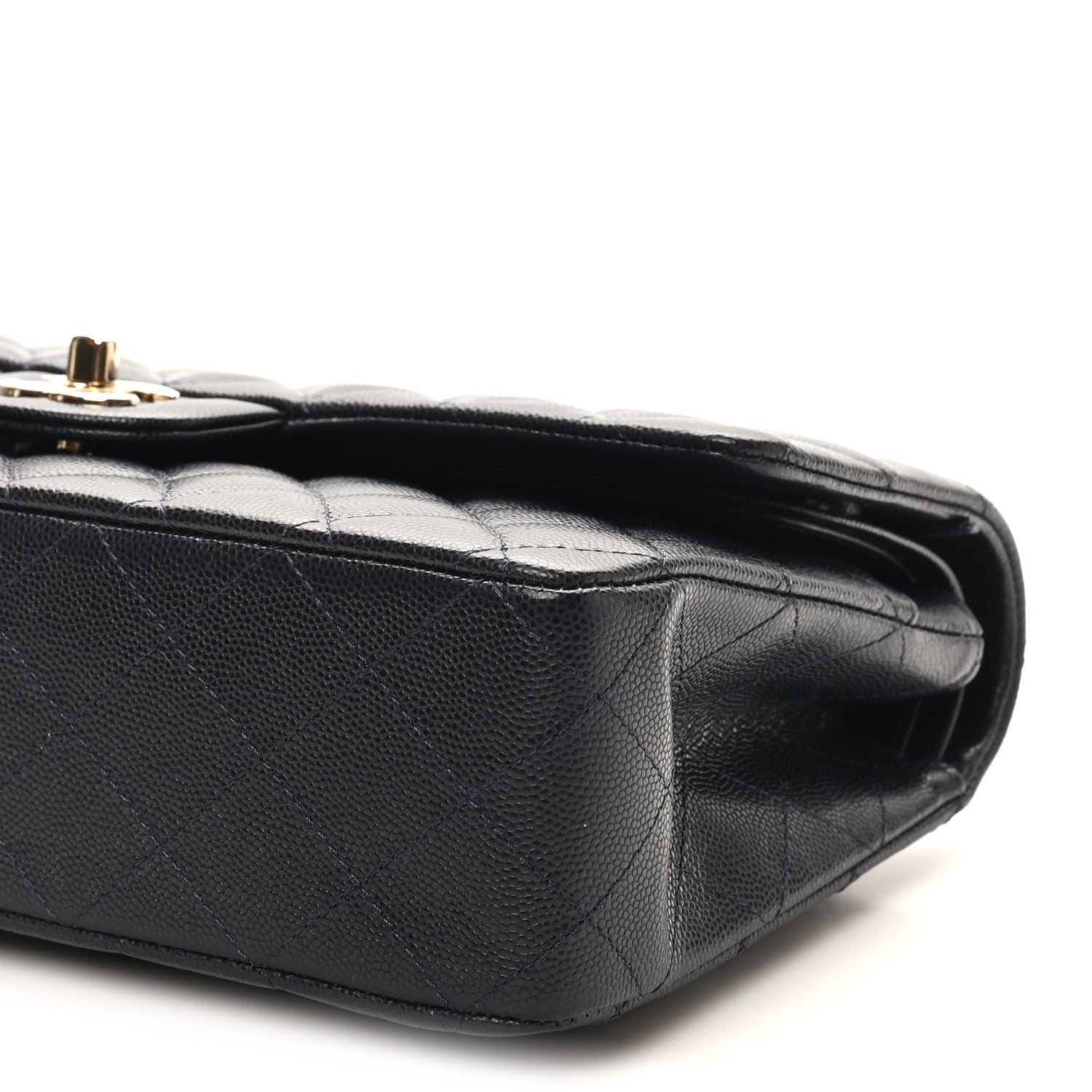 Chanel Caviar Quilted Medium Double Flap Navy 10 of 11