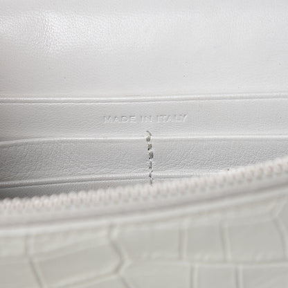 Saint Laurent Calfskin Crocodile Embossed Kate Monogram Tassel Chain Wallet Cremasoft 6 of 11