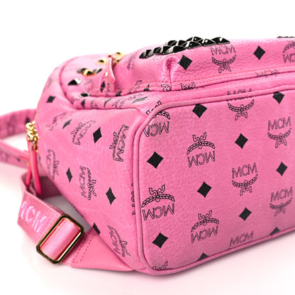 MCM Visetos Studded Small Stark M Backpack Pink 7 of 10