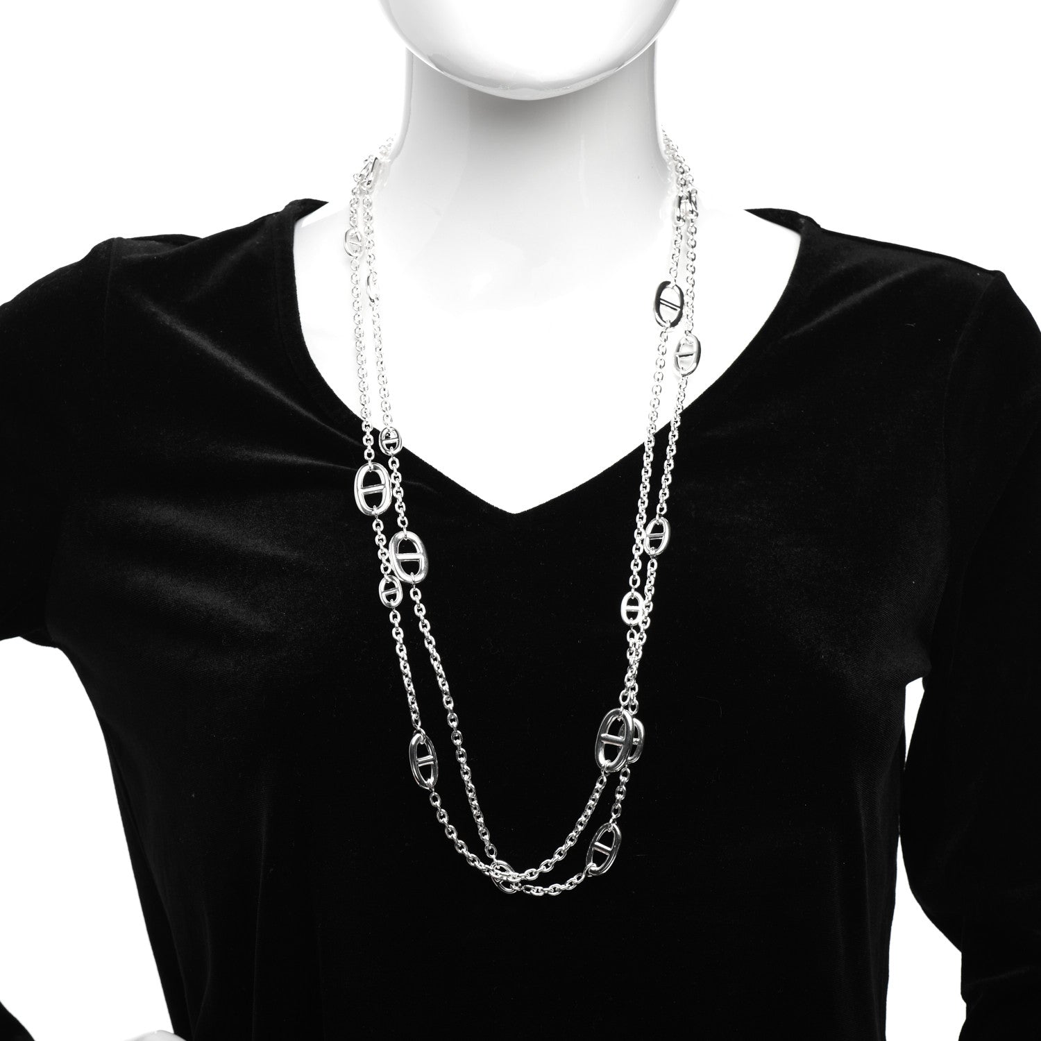 Hermes Sterling Silver Farandole Necklace 160 2 of 5