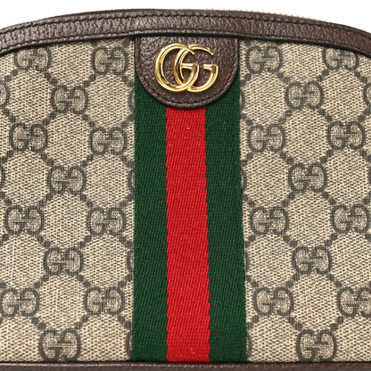 Gucci GG Supreme Monogram Textured Calfskin Web Large Ophidia Cosmetic Case Beige Ebony New Acero 8 of 10
