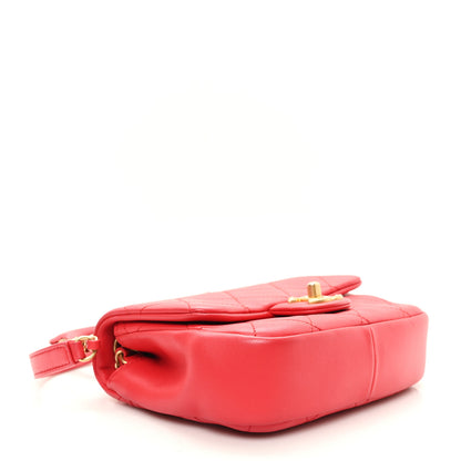 Chanel Lambskin Quilted Small Circular Handle Bag Brilliant Rouge 4 of 11