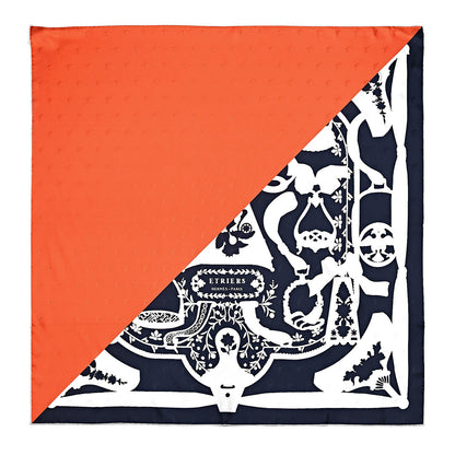 Hermes Silk Quadrige Etriers Tattoo Scarf 90 Vermillon Marine Blanc 1 of 5