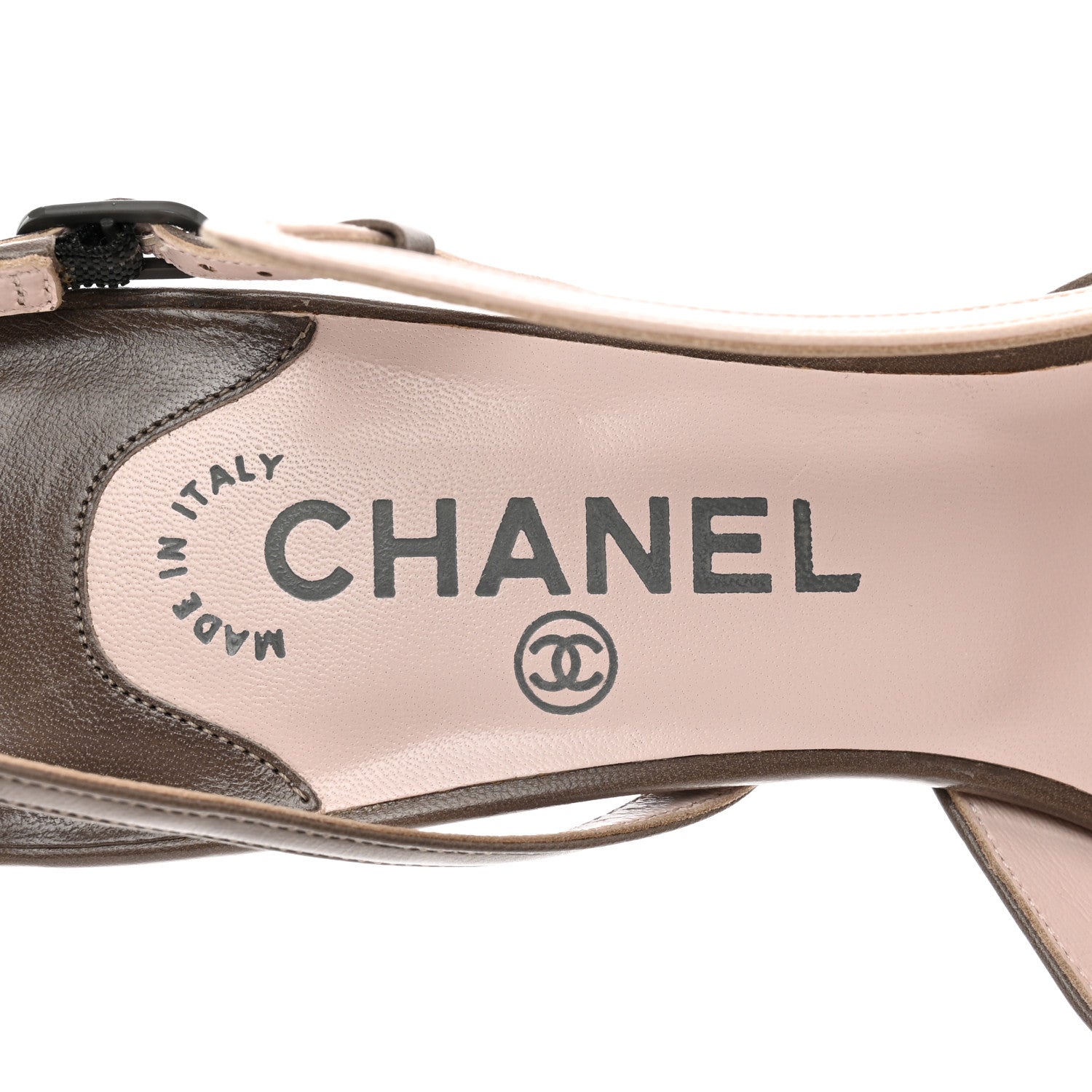 Chanel Lambskin CC Cap Toe Bow Slingback Pumps 39.5 Pink Grey 7 of 8