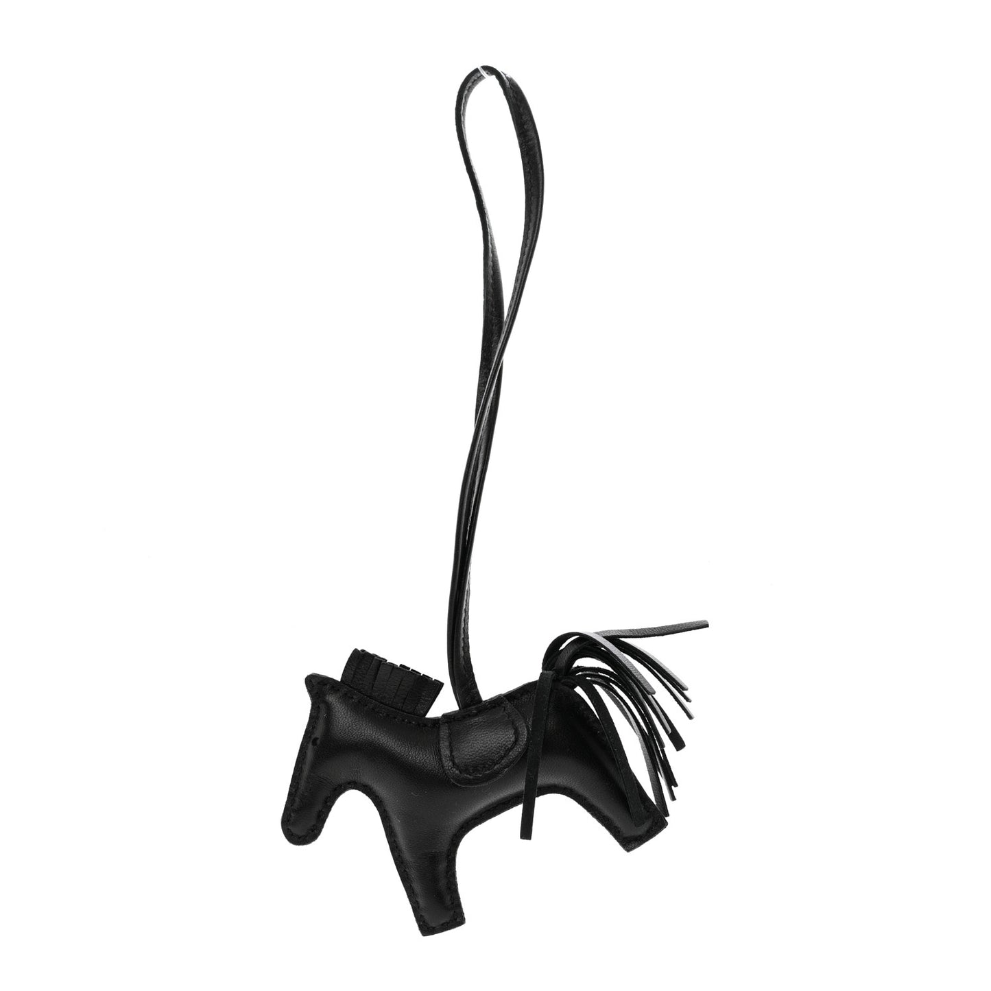 Milo Lambskin Grigri Rodeo Horse Bag Charm PM So Black