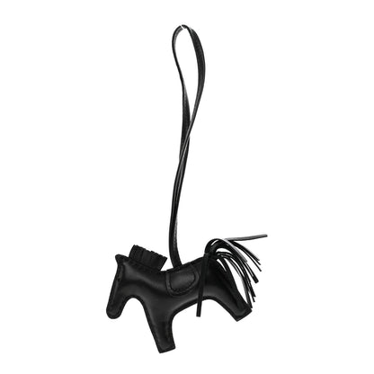 Hermes Milo Lambskin Grigri Rodeo Horse Bag Charm PM So Black 1 of 5