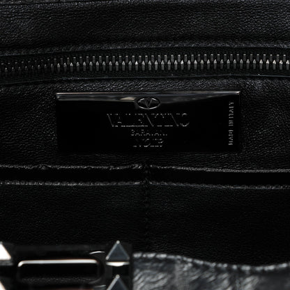 Valentino Garavani Eel Skin Medium Rockstud Tote Black 6 of 7