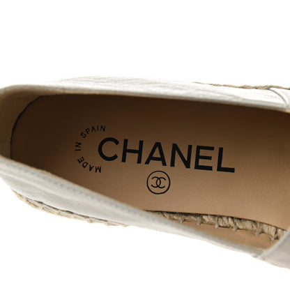 Chanel Lambskin Grosgrain CC Espadrilles 36 Grey 7 of 9