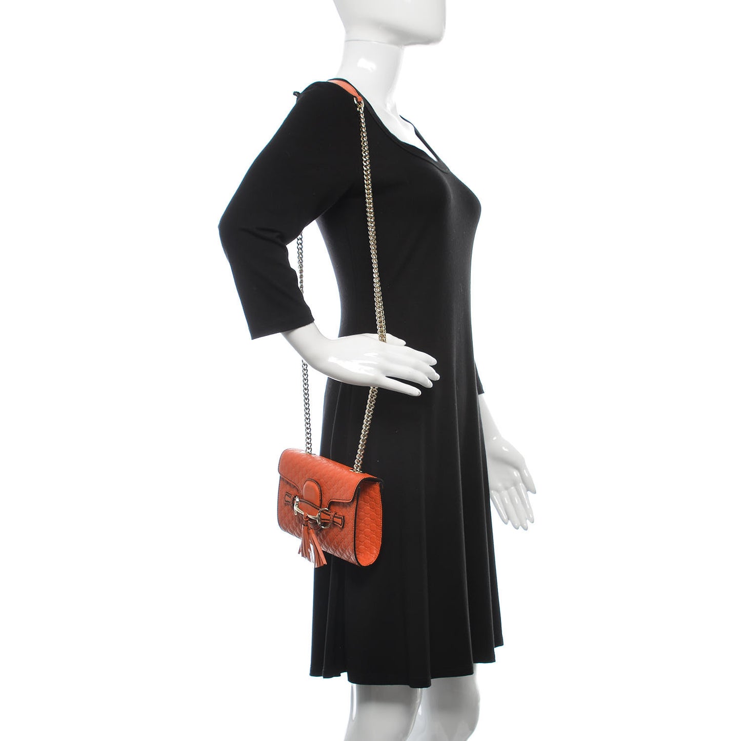 Soft Microguccissima Mini Emily Chain Shoulder Bag Sun Orange