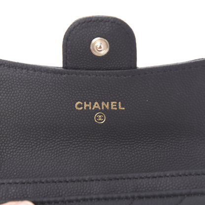 Chanel Matte Caviar Chevron Quilted Flap Card Holder Black 8 of 12