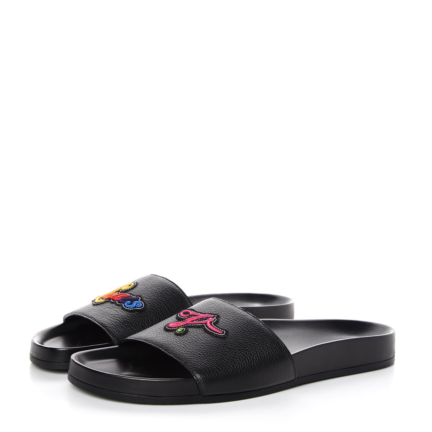 Louis Vuitton Calfskin Mens New Wave Mirabeau Flat Mules 10 Black 3 of 9