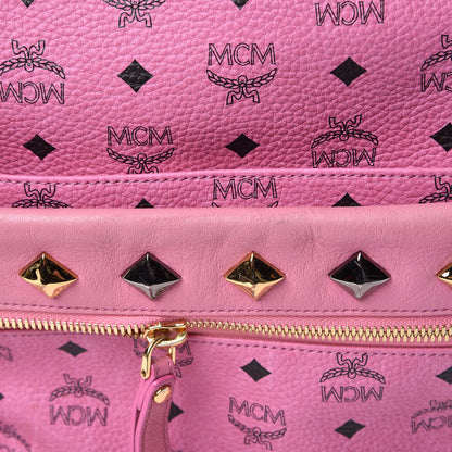 MCM Visetos Studded Medium Dual Stark Backpack Pink 9 of 11
