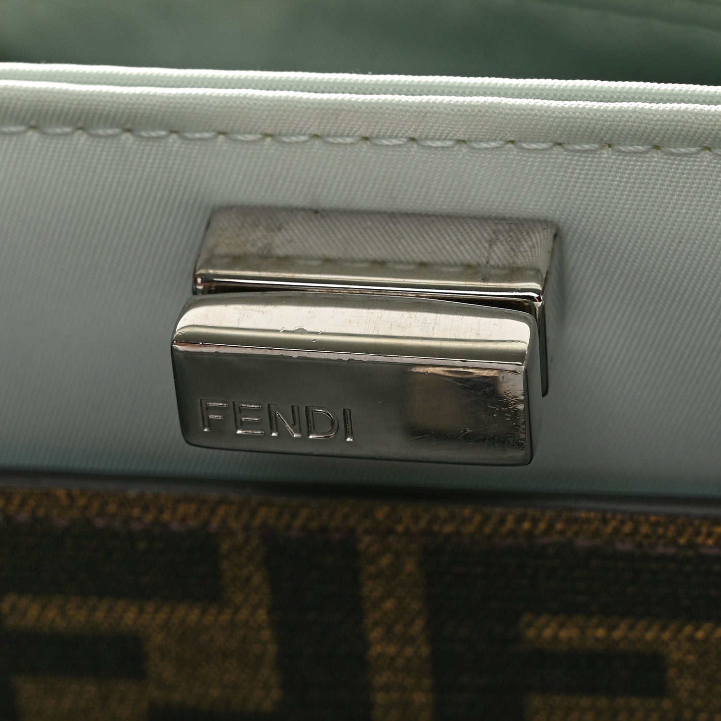 Nylon Vitello Cover Logo Embossed Mini Peekaboo I SEE U Satchel Baleari Black