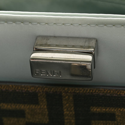 Fendi Nylon Vitello Cover Logo Embossed Mini Peekaboo I SEE U Satchel Baleari Black 7 of 13