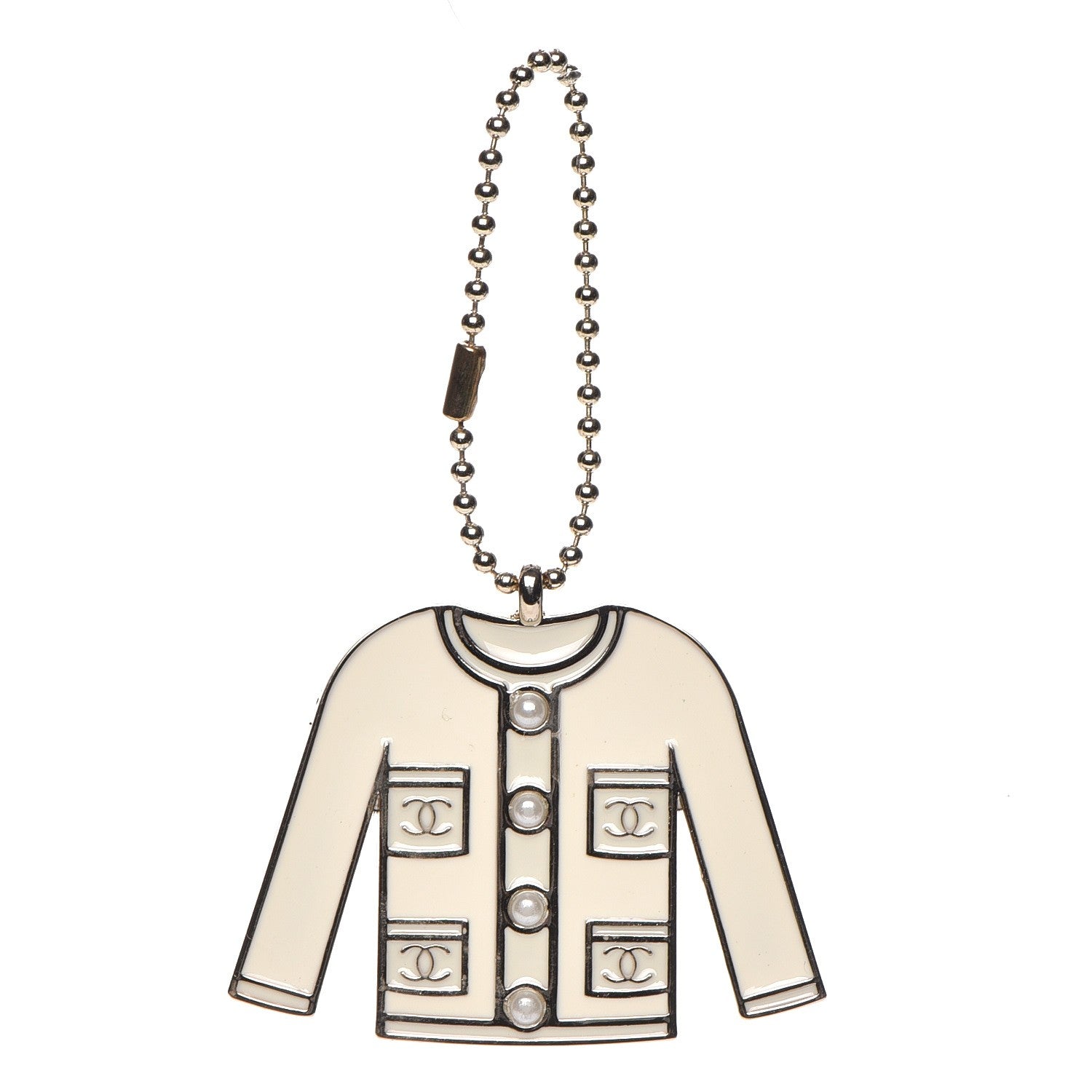 Chanel Pearl Enamel Blazer Jacket Charm 1 of 3