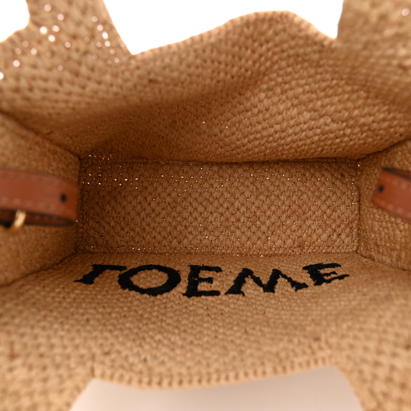 X PAULA'S IBIZA Raffia Font Tote Natural Tan