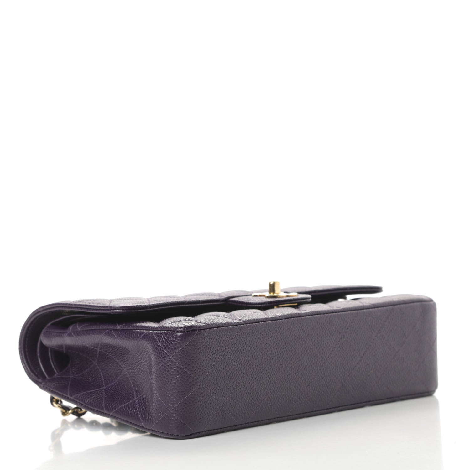 Chanel Caviar Quilted Medium Double Flap Dark Purple 4 of 16