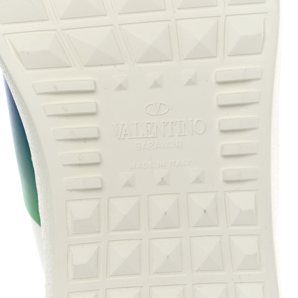 Valentino Garavani Calfskin Rockstud Untitled Open Sneakers 40  Multicolor White 7 of 9