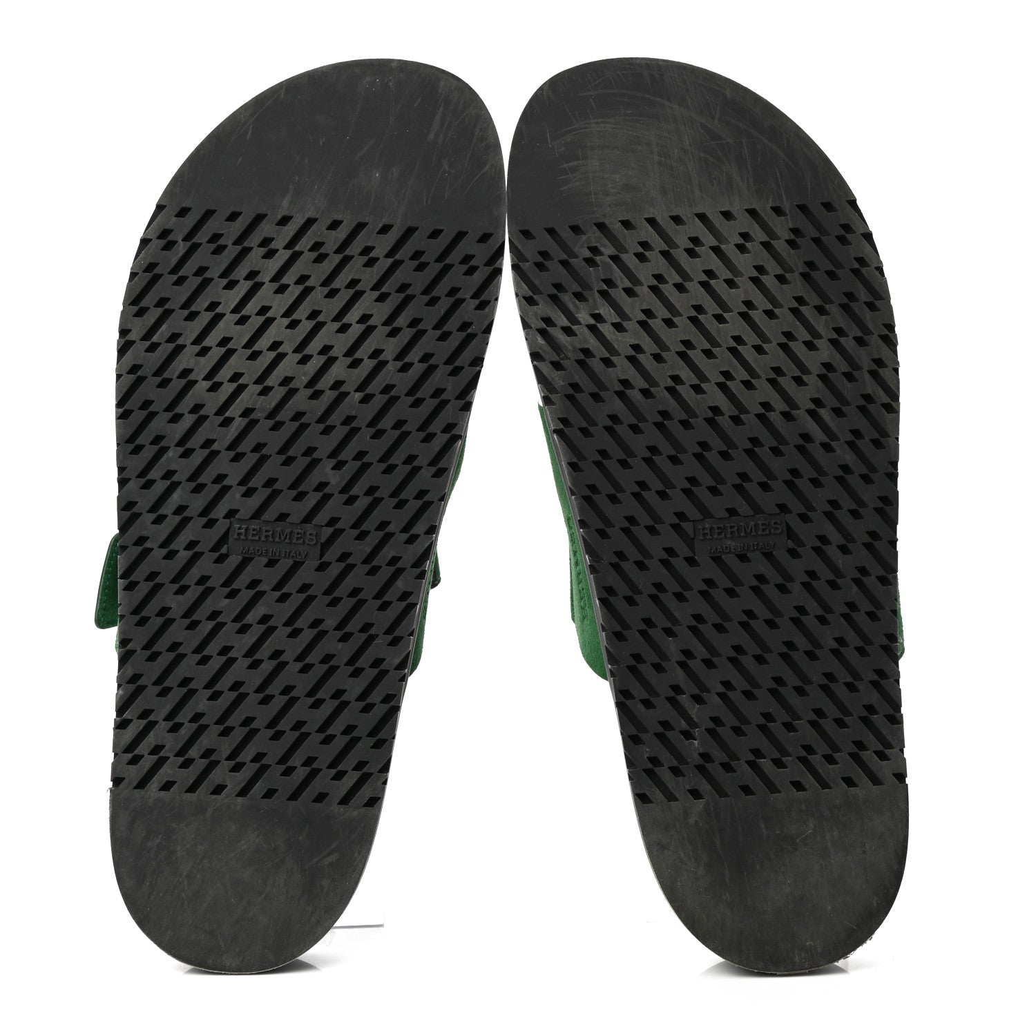 Hermes Suede Goatskin Womens Chypre Sandals 41 Vert Electrique 5 of 9